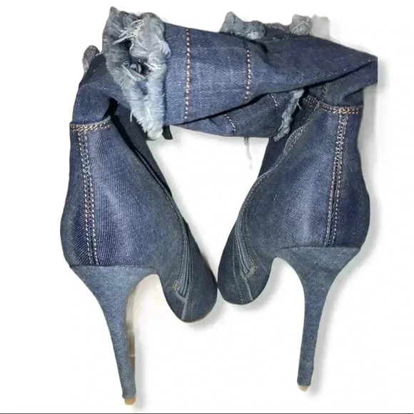 EGO Denim Distressed Stiletto Bootie Size 39 - Picture 4 of 6